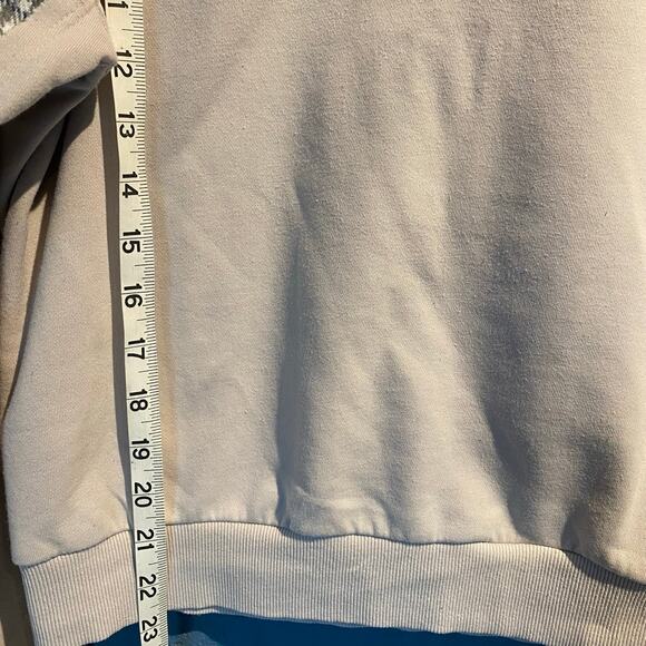 Hem & Thread Cropped sweatshirt Beige Pink Comfy Casual Soft Cozy Fall - Picture 5 of 6